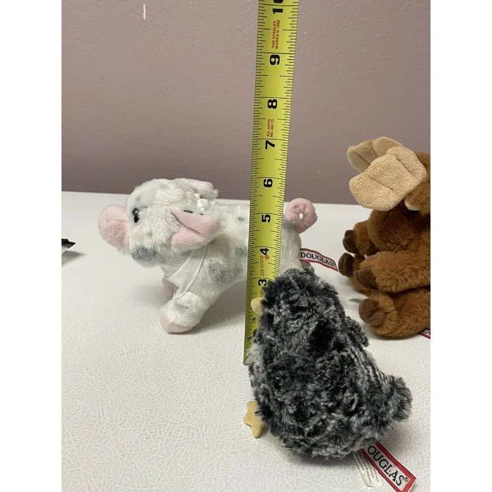 Douglas Cuddle Toys Plush Stuffed Animals Pig Giraffe Chick Moose Toy Lot